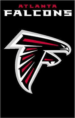 Atlanta Falcons 44" x 28" Applique Banner Flag - Click Image to Close