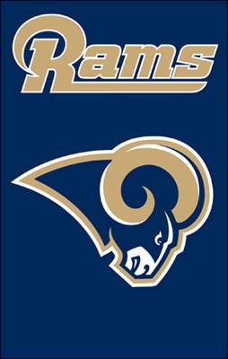 St Louis Rams 44" x 28" Applique Banner Flag - Click Image to Close