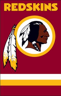 Washington Redskins 44" x 28" Applique Banner Flag - Click Image to Close