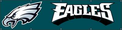 Philadelphia Eagles Giant 8' X 2' Nylon Banner - Click Image to Close