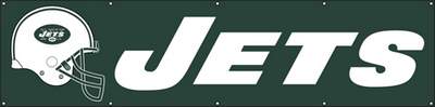 New York Jets Giant 8' X 2' Nylon Banner - Click Image to Close