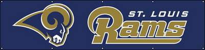 St Louis Rams Giant 8' X 2' Nylon Banner - Click Image to Close