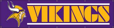 Minnesota Vikings Giant 8' X 2' Nylon Banner - Click Image to Close