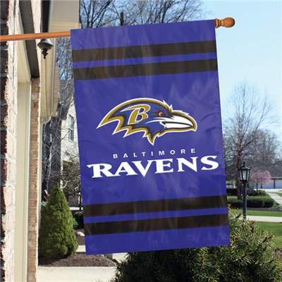 Baltimore Ravens 44" x 28" Applique Banner Flag - Click Image to Close