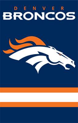 Denver Broncos 44" x 28" Applique Banner Flag - Click Image to Close