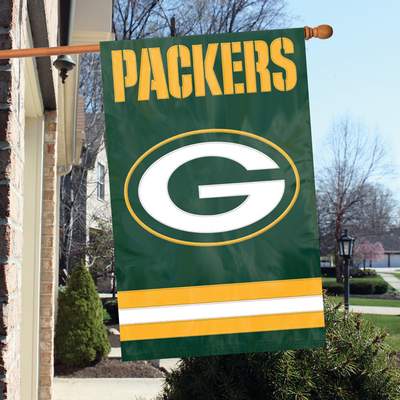 Green Bay Packers 44" x 28" Applique Banner Flag - Click Image to Close