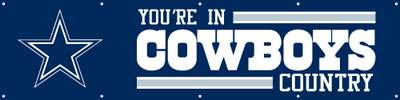Dallas Cowboys Giant 8' X 2' Nylon Banner - Click Image to Close