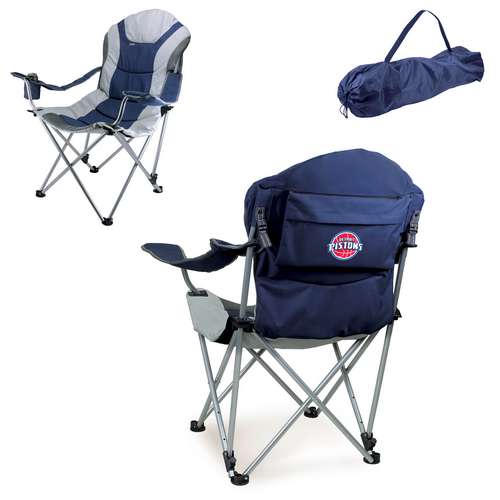 Detroit Pistons Reclining Camp Chair - Navy Blue - Click Image to Close