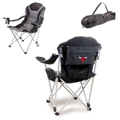 Chicago Bulls Reclining Camp Chair - Black - Click Image to Close