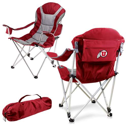 University of Utah Reclining Camp Chair - Red - Click Image to Close