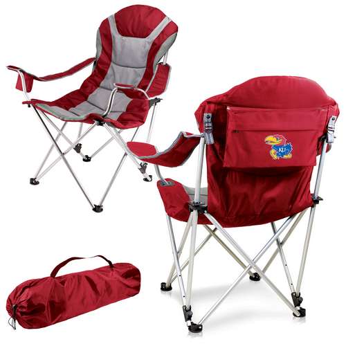 University of Kansas Reclining Camp Chair - Red - Click Image to Close