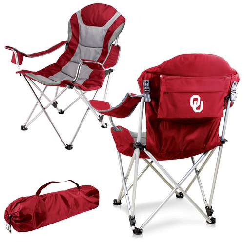 University of Oklahoma Reclining Camp Chair - Red - Click Image to Close