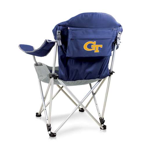 Georgia Institute of Technology Reclining Camp Chair - Navy - Click Image to Close