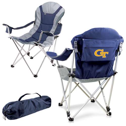 Georgia Institute of Technology Reclining Camp Chair - Navy - Click Image to Close