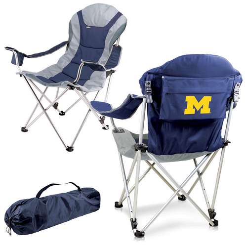 University of Michigan Reclining Camp Chair - Navy - Click Image to Close