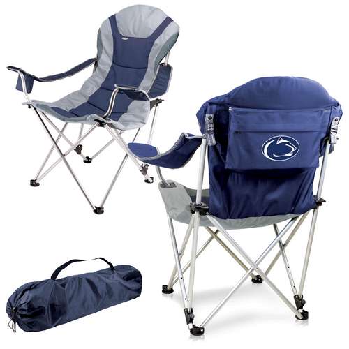 Pennsylvania State University Reclining Camp Chair - Navy - Click Image to Close