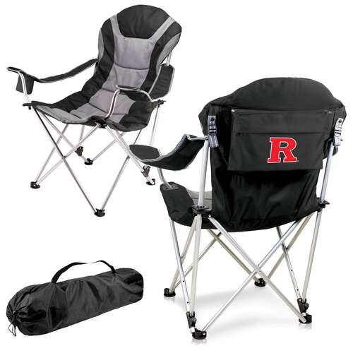 Rutgers Reclining Camp Chair - Black - Click Image to Close