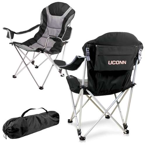 University of Connecticut Reclining Camp Chair - Black - Click Image to Close