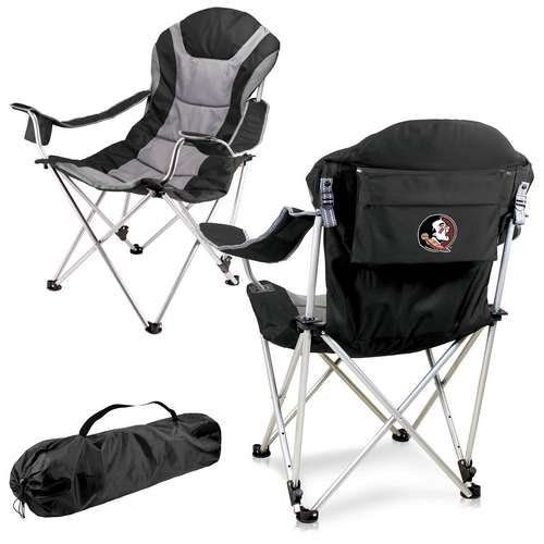Florida State University Reclining Camp Chair - Black - Click Image to Close
