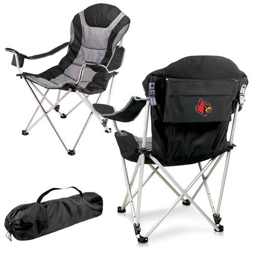 University of Louisville Reclining Camp Chair - Black - Click Image to Close
