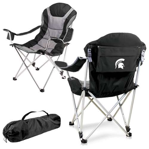 Michigan State University Reclining Camp Chair - Black - Click Image to Close