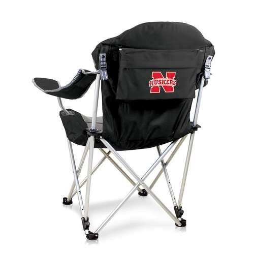 University of Nebraska Reclining Camp Chair - Black - Click Image to Close