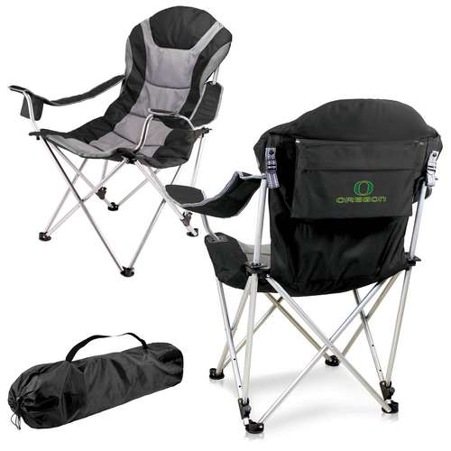 University of Oregon Reclining Camp Chair - Black - Click Image to Close