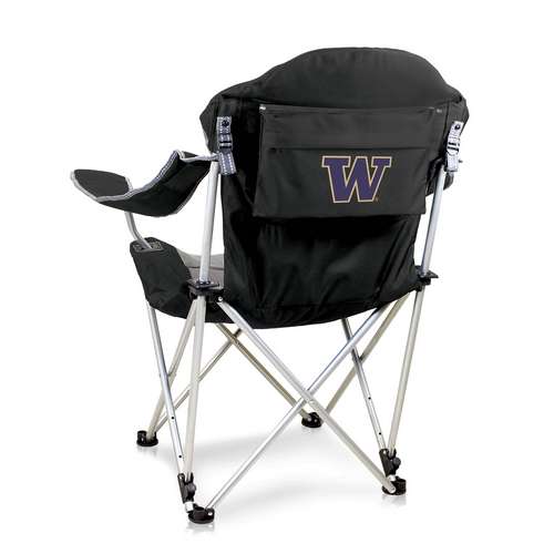 University of Washington Reclining Camp Chair - Black - Click Image to Close