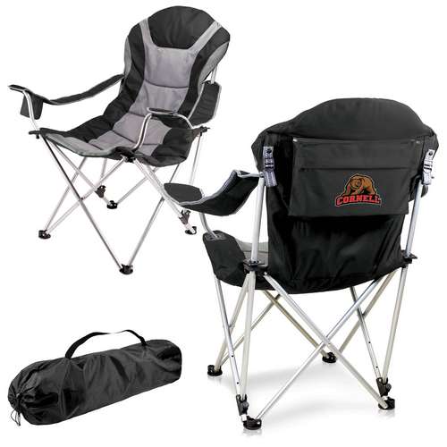 Cornell University Reclining Camp Chair - Black - Click Image to Close