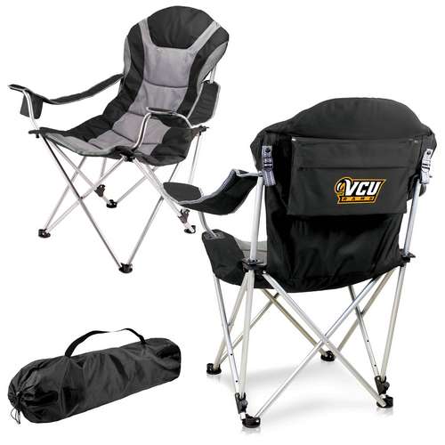 Virginia Commonwealth University Reclining Camp Chair - Black - Click Image to Close
