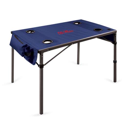 University of Mississippi Rebels Travel Table - Navy Blue - Click Image to Close