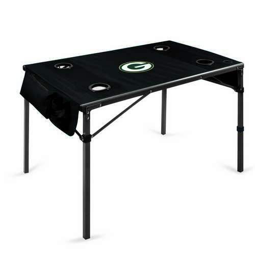 Green Bay Packers Travel Table - Black - Click Image to Close