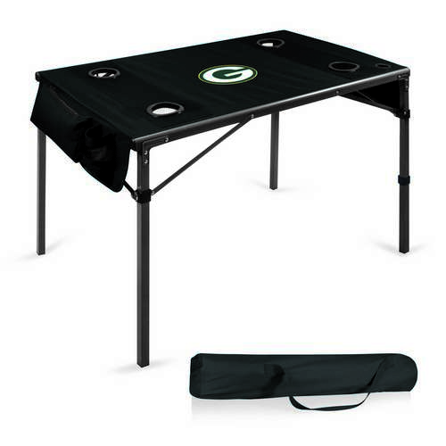 Green Bay Packers Travel Table - Black - Click Image to Close