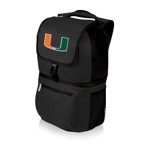 University of Miami Zuma Backpack & Cooler - Black Embroidered - Click Image to Close