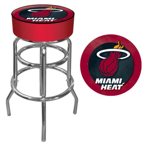 Miami Heat Padded Swivel Bar Stool - Click Image to Close