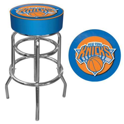 New York Knicks Padded Swivel Bar Stool - Click Image to Close