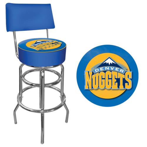 Denver Nuggets Padded Bar Stool with Backrest - Click Image to Close