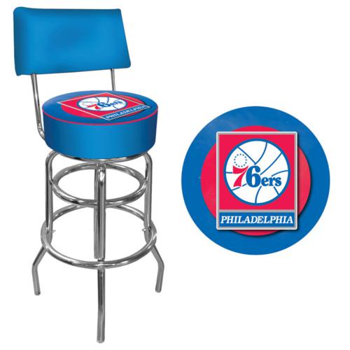 Philadelphia 76ers Padded Bar Stool with Backrest - Click Image to Close