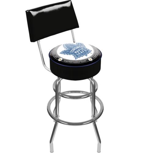 Toronto Maple Leafs Vintage Logo Padded Bar Stool with Backrest - Click Image to Close