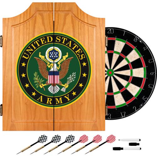 U.S. Army Dartboard & Cabinet with Army Seal - Click Image to Close