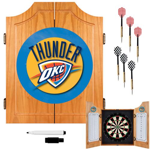 Oklahoma City Thunder Dartboard & Cabinet - Click Image to Close