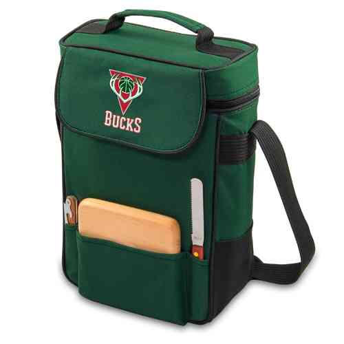 Milwaukee Bucks Duet Wine & Cheese Tote - Hunter Green - Click Image to Close