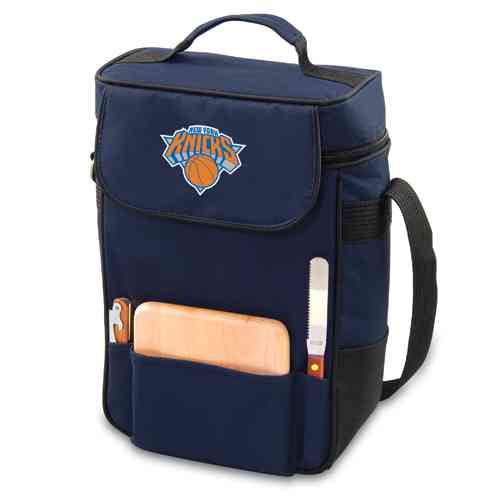 New York Knicks Duet Wine & Cheese Tote - Navy - Click Image to Close