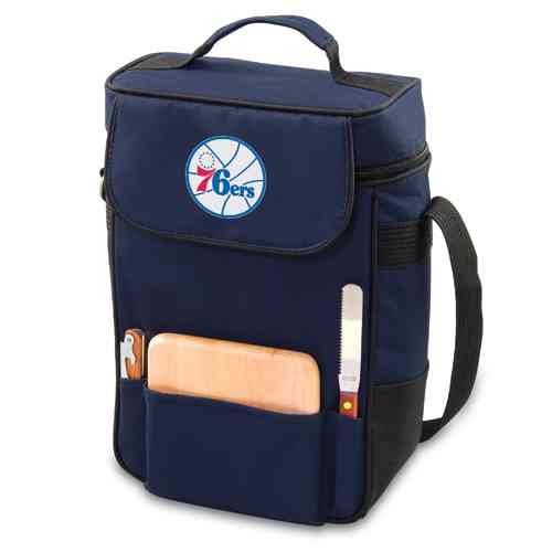 Philadelphia 76ers Duet Wine & Cheese Tote - Navy - Click Image to Close