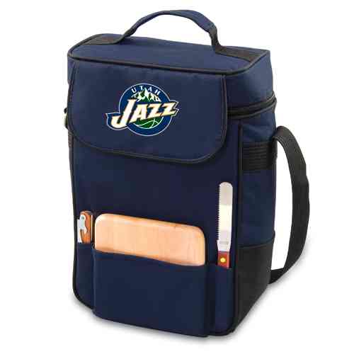 Utah Jazz Duet Wine & Cheese Tote - Navy - Click Image to Close