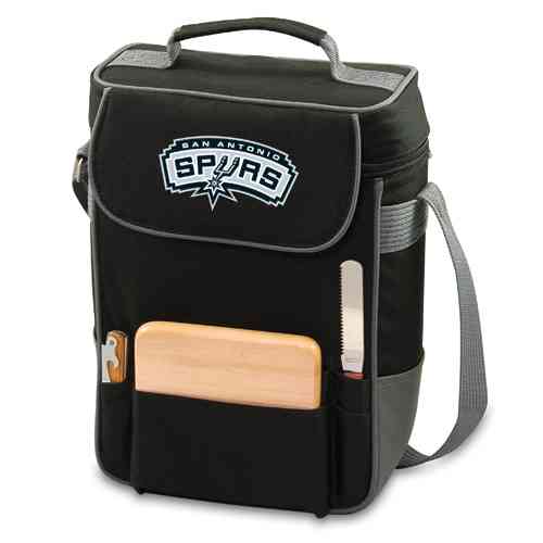 San Antonio Spurs Duet Wine & Cheese Tote - Black - Click Image to Close