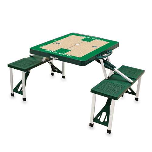 Boston Celtics Basketball Picnic Table with Seats - Green - Click Image to Close