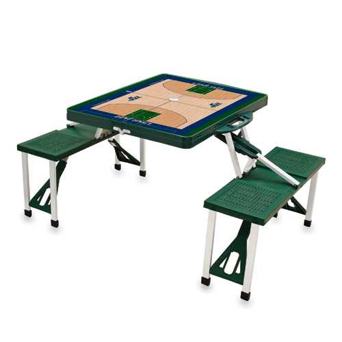 Utah Jazz Basketball Picnic Table with Seats - Hunter Green - Click Image to Close