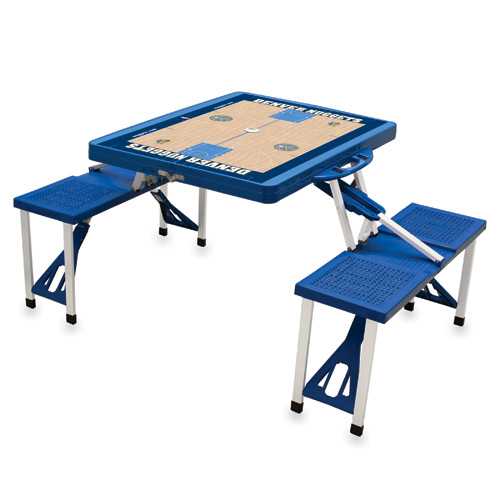 Denver Nuggets Basketball Picnic Table with Seats - Blue - Click Image to Close