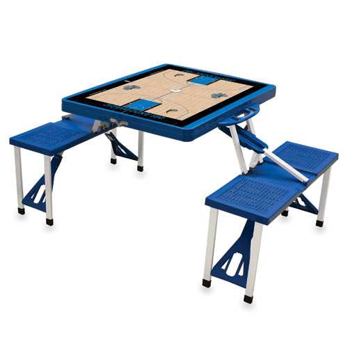 Orlando Magic Basketball Picnic Table with Seats - Blue - Click Image to Close